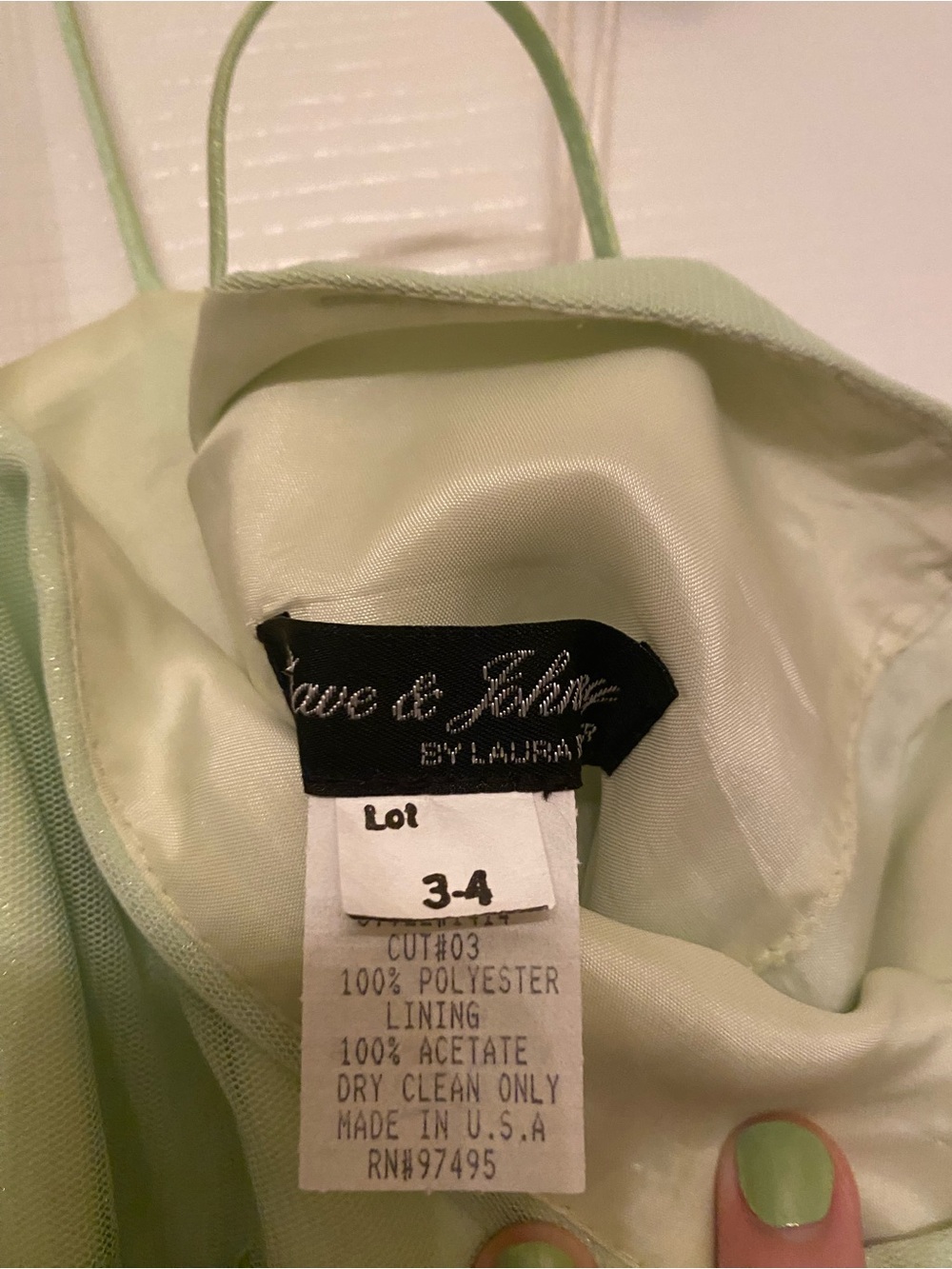 Dave & Johnny Light Green Lace Bodice Maxi Dress - Picture 6 of 7
